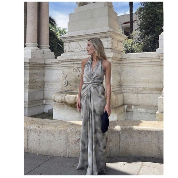 BRAND NEW Zara silk multi positional printed dress limited edition - Picture 3 of 7